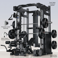 Home Gym Smith Machine Designed for Full-Body Training, Cable Crossover System, Durable Metal Frame, Multi-Exercise