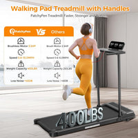 Walking Pad Treadmill with Handle Bar, 3.5HP Electric Treadmill with Handles for Home Small, 2026 Upgrade Walking Pad Treadmill with Handle Bar and Big Screen, 0.6-10.0MPH, 400LBS