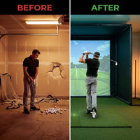 10/12/14Ft Outdoor Golf Training Simulator Cage Sports Practice Golf Simulator Enclosure with Impact Netting and All Poles — Before & After