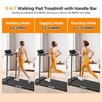 Walking Pad Treadmill with Handle Bar, 3.5HP Electric Treadmill with Handles for Home Small, 2026 Upgrade Walking Pad Treadmill with Handle Bar and Big Screen, 0.6-10.0MPH, 400LBS