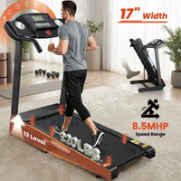 Treadmill with Auto 12Level Incline 15 Preset Foldable Treadmill 2.5 Horse Power Exercise Machine for Home Office Workout