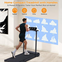Walking Pad Treadmill with Handle Bar, 3.5HP Electric Treadmill with Handles for Home Small, 2026 Upgrade Walking Pad Treadmill with Handle Bar and Big Screen, 0.6-10.0MPH, 400LBS