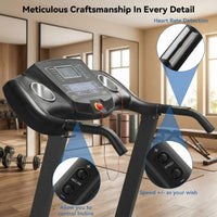 Treadmill with Auto 12Level Incline 15 Preset Foldable Treadmill 2.5 Horse Power Exercise Machine for Home Office Workout