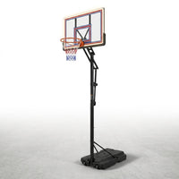 8 Ft. to 10 Ft. Black Metal Portable Basketball Hoop Height Adjustment with LED Lights — Studio Shot