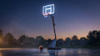 8 Ft. to 10 Ft. Black Metal Portable Basketball Hoop Height Adjustment with LED Lights — Lifestyle