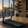 4.75HP Folding Treadmill with Preset Programs Touch Screen Control-Black