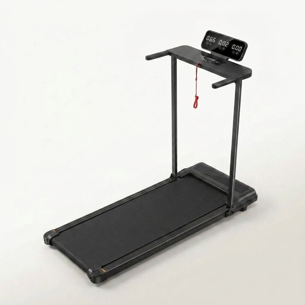 Compact Treadmill Designed for Home Workouts, 3.5HP Motor, Handle Bar, 400LB Capacity, Big Screen — Studio Shot