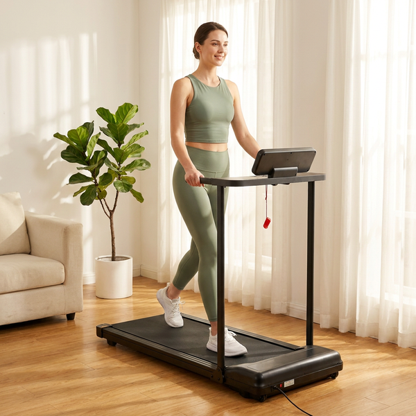 Home Treadmill Built for Small Spaces, 3.5HP Motor, Handle Bar, 400LB Capacity, Large Screen