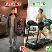 Foldable Treadmill Built for Home Workouts, 12-Level Auto Incline, 2.5HP Motor, 15 Speed Presets — Before & After