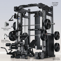 Home Gym Smith Machine Built for Full-Body Training, Cable Crossover, Durable Metal Frame, Multi-Exercise — infographic