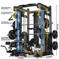 Home Gym Smith Machine Built for Full-Body Training, Cable Crossover, Durable Metal Frame, Multi-Exercise — How It Works