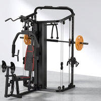 Home Gym Smith Machine with 138LB Weight Stack, Leg Press & LAT Station for Full Body Workouts — Studio Shot