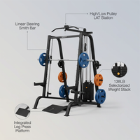 Home Gym Smith Machine with 138LB Weight Stack, Leg Press & LAT Station for Full Body Workouts — infographic