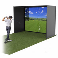 Golf Simulator Enclosure Built for Home Practice, Dual-Layer Impact Screen, Foam-Padded Frame, 4:3 Aspect Ratio