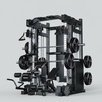 Home Gym Smith Machine Designed for Full-Body Training, Cable Crossover System, Durable Metal Frame, Multi-Exercise