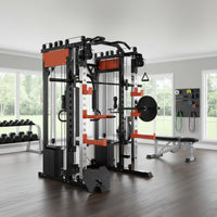 Home Gym Smith Machine Designed for Full-Body Training, Cable Crossover System, Durable Metal Frame, Multi-Exercise