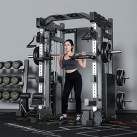 Home Gym Smith Machine Designed for Full-Body Training, Cable Crossover System, Durable Metal Frame, Multi-Exercise